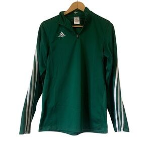 Vintage 2000’s Adidas Long Sleeve Green and White Track Shirt Womens Size M